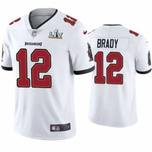Finest Tom Brady Buccaneers White Super Bowl Lv Vapor Limited Jersey