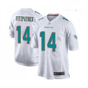 Exquisite Mens Miami Dolphins 14 Ryan Fitzpatrick Game White Football Jersey