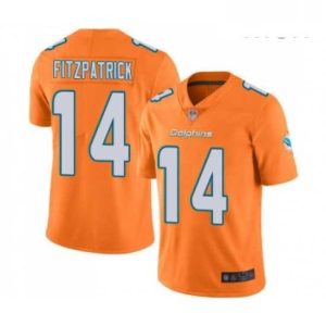 Exquisite Mens Miami Dolphins 14 Ryan Fitzpatrick Limited Orange Rush Vapor Untouchable Football Jersey