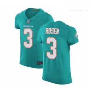 Premium Mens Miami Dolphins 3 Josh Rosen Aqua Green Team Color Vapor Untouchable Elite Player Football Jersey