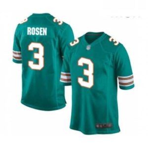 Finest Mens Miami Dolphins 3 Josh Rosen Game Aqua Green Alternate Football Jersey