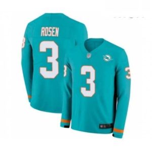 Outstanding Mens Miami Dolphins 3 Josh Rosen Limited Aqua Therma Long Sleeve Football Jersey