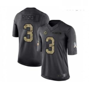 High quality Mens Miami Dolphins 3 Josh Rosen Limited Black 2016 Salute to Service Football Jersey