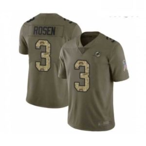 Exquisite Mens Miami Dolphins 3 Josh Rosen Limited Olive Camo 2017 Salute to Service Football Jersey