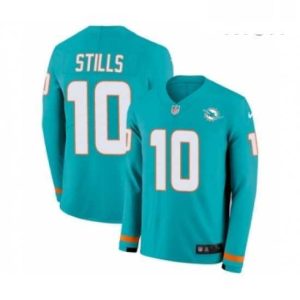Finest Mens Nike Miami Dolphins 10 Kenny Stills Limited Aqua Therma Long Sleeve NFL Jersey