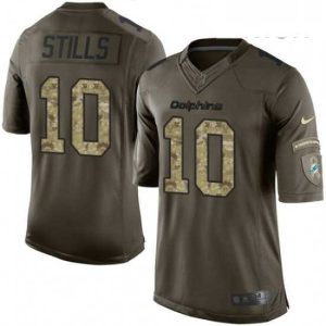 High quality Mens Nike Miami Dolphins 10 Kenny Stills Limited Green Salute to Service NFL Jersey