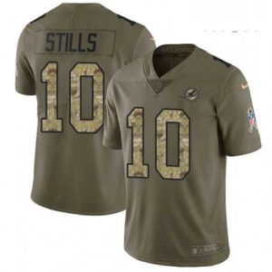 Marvelous Mens Nike Miami Dolphins 10 Kenny Stills Limited OliveCamo 2017 Salute to Service NFL Jersey