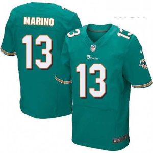 Marvelous Mens Nike Miami Dolphins 13 Dan Marino Elite Aqua Green Team Color NFL Jersey
