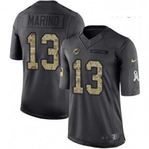 Exquisite Mens Nike Miami Dolphins 13 Dan Marino Limited Black 2016 Salute to Service NFL Jersey