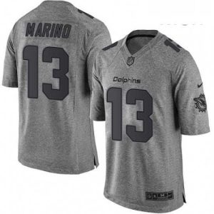 Marvelous Mens Nike Miami Dolphins 13 Dan Marino Limited Gray Gridiron NFL Jersey