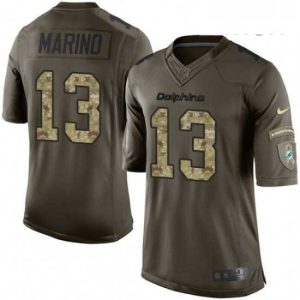 Exquisite Mens Nike Miami Dolphins 13 Dan Marino Limited Green Salute to Service NFL Jersey