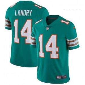 Superb Mens Nike Miami Dolphins 14 Jarvis Landry Aqua Green Alternate Vapor Untouchable Limited Player NFL Jersey