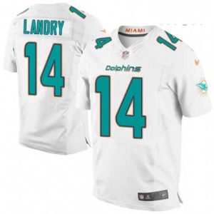 Exceptional Mens Nike Miami Dolphins 14 Jarvis Landry Elite White NFL Jersey