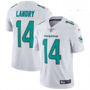 Premium Mens Nike Miami Dolphins 14 Jarvis Landry White Vapor Untouchable Limited Player NFL Jersey