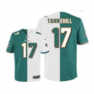 Exceptional Mens Nike Miami Dolphins 17 Ryan Tannehill Elite Aqua GreenWhite Split Fashion NFL Jersey