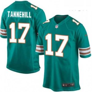 Premium Mens Nike Miami Dolphins 17 Ryan Tannehill Game Aqua Green Alternate NFL Jersey