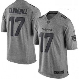Superb Mens Nike Miami Dolphins 17 Ryan Tannehill Limited Gray Gridiron NFL Jersey