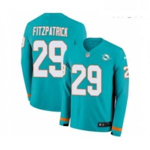 Exceptional Mens Nike Miami Dolphins 29 Minkah Fitzpatrick Limited Aqua Therma Long Sleeve NFL Jersey