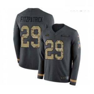 Superb Mens Nike Miami Dolphins 29 Minkah Fitzpatrick Limited Black Salute to Service Therma Long Sleeve NFL Jersey