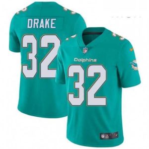 Gorgeous Mens Nike Miami Dolphins 32 Kenyan Drake Aqua Green Team Color Vapor Untouchable Limited Player NFL Jersey