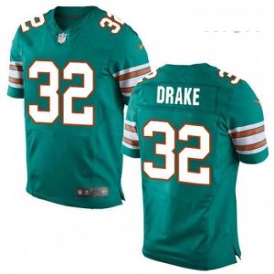 Exceptional Mens Nike Miami Dolphins 32 Kenyan Drake Elite Aqua Green Alternate NFL Jersey