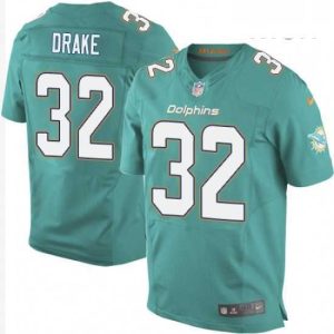 Finest Mens Nike Miami Dolphins 32 Kenyan Drake Elite Aqua Green Team Color NFL Jersey