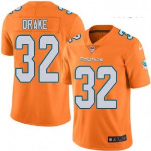 Superior Mens Nike Miami Dolphins 32 Kenyan Drake Limited Orange Rush Vapor Untouchable NFL Jersey