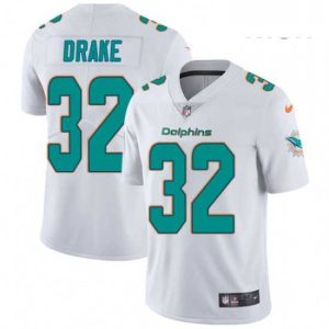 Premium Mens Nike Miami Dolphins 32 Kenyan Drake White Vapor Untouchable Limited Player NFL Jersey