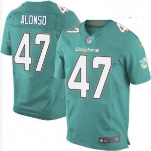 Superb Mens Nike Miami Dolphins 47 Kiko Alonso Elite Aqua Green Team Color NFL Jersey