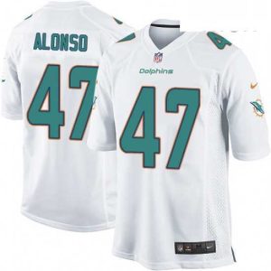 Premium Mens Nike Miami Dolphins 47 Kiko Alonso Game White NFL Jersey