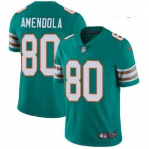 Premium Mens Nike Miami Dolphins 80 Danny Amendola Aqua Green Alternate Vapor Untouchable Limited Player NFL Jersey
