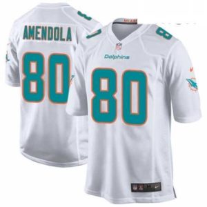 Gorgeous Mens Nike Miami Dolphins 80 Danny Amendola Game White NFL Jersey