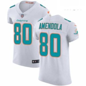 Exquisite Mens Nike Miami Dolphins 80 Danny Amendola White Vapor Untouchable Elite Player NFL Jersey