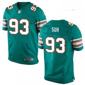 Exquisite Mens Nike Miami Dolphins 93 Ndamukong Suh Elite Aqua Green Alternate NFL Jersey