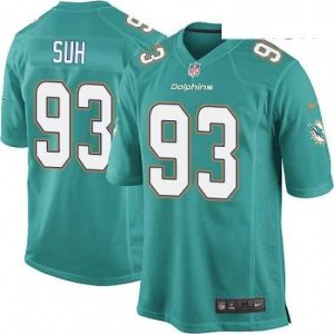 Superb Mens Nike Miami Dolphins 93 Ndamukong Suh Game Aqua Green Team Color NFL Jersey