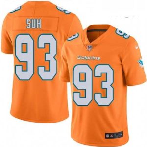Premium Mens Nike Miami Dolphins 93 Ndamukong Suh Limited Orange Rush Vapor Untouchable NFL Jersey