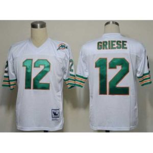 Gorgeous Miami Dolphins 12 Bob Griese White Throwback NFL Jersey