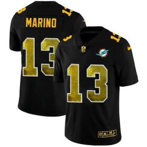 High quality Miami Dolphins 13 Dan Marino Black Nike Golden Sequin Vapor Limited NFL Jersey