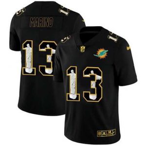 Marvelous Miami Dolphins 13 Dan Marino Nike Carbon Black Vapor Cristo Redentor Limited NFL Jersey