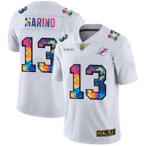 Exquisite Miami Dolphins 13 Dan Marino White Nike Multi Color 2020 NFL Crucial Catch Limited NFL Jersey