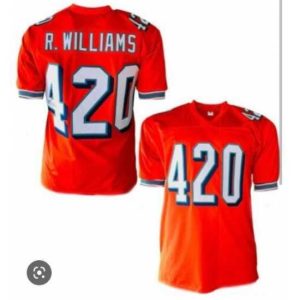 High quality Miami Dolphins Ricky Williams Orange Pro Style Orange Stitched Jersey
