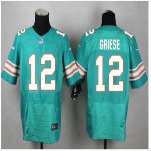 Superb New Miami Dolphins #12 Bob Griese Aqua Green Alternate Mens Stitched NFL Elite Jersey