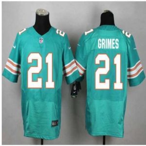 Exceptional New Miami Dolphins #21 Brent Grimes Aqua Green Alternate Mens Stitched NFL Elite Jersey