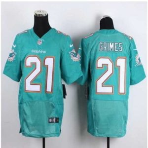 Superb New Miami Dolphins #21 Brent Grimes Aqua Green Team Color Stitched NFL New Elite Jersey