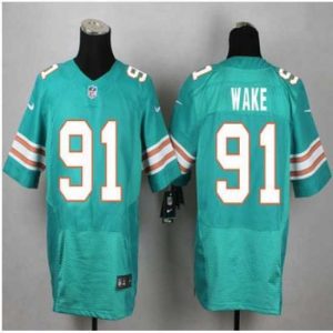 High quality New Miami Dolphins #91 Cameron Wake Aqua Green Alternate Mens Stitched NFL Elite Jersey