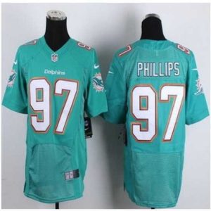 High quality New Miami Dolphins #97 Jordan Phillips Aqua Green Team Color Stitched NFL New Elite jersey