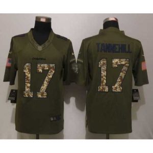Premium New Nike Miami Dolphins #17 Tannehill Green Salute To Service Limited Jersey
