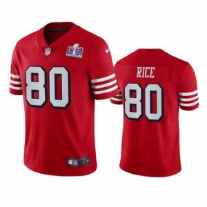 Outstanding Nike 49ers 80 Jerry Rice Red Rush Stitched NFL Vapor Untouchable Limited 2024 Super Bowl LVIII Jersey