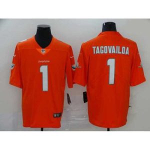 Superb Nike Dolphins 1 Tua Tagovailoa Orange Inverted Legend Limited Jersey