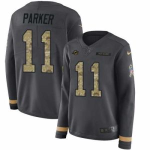 Premium Nike Dolphins #11 DeVante Parker Anthracite Salute to Service